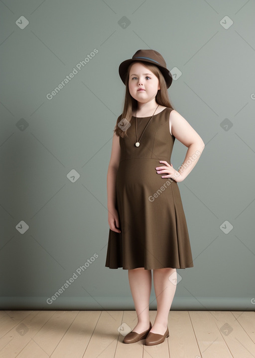 Danish child girl with  brown hair