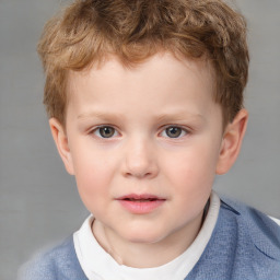 Neutral white child male with short  brown hair and brown eyes