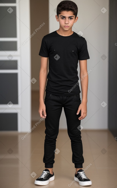 Tunisian teenager boy with  brown hair