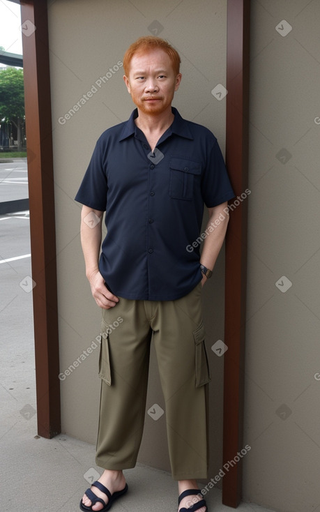 Malaysian middle-aged male with  ginger hair