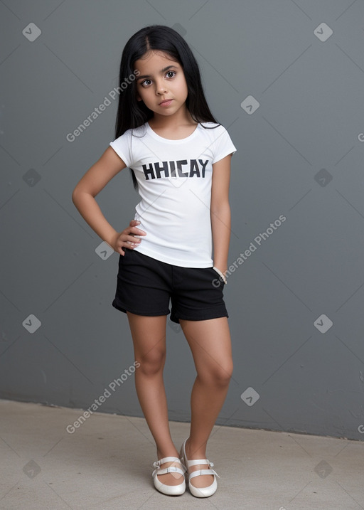 Hispanic child female with  black hair