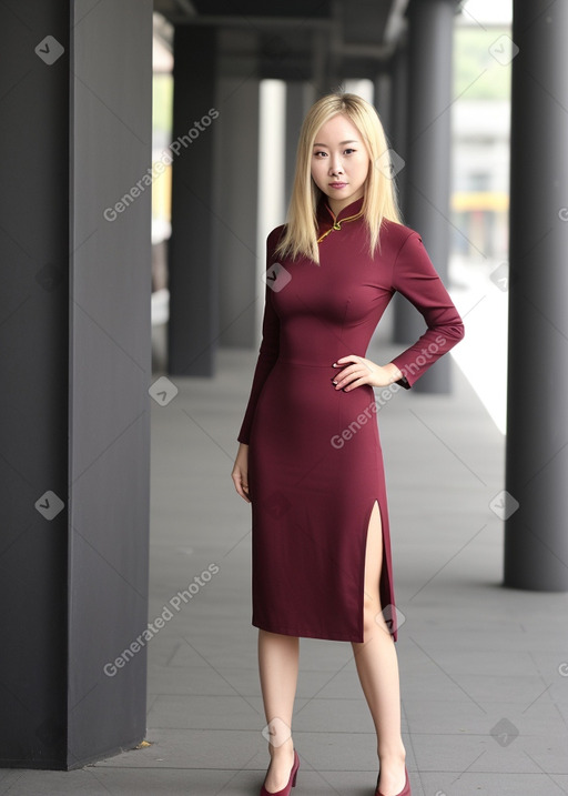 Chinese adult female with  blonde hair