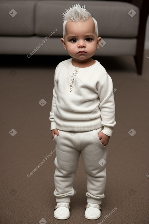 Honduran infant boy with  white hair