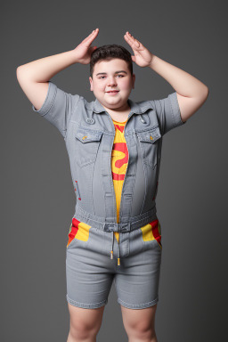 Macedonian teenager boy with  gray hair