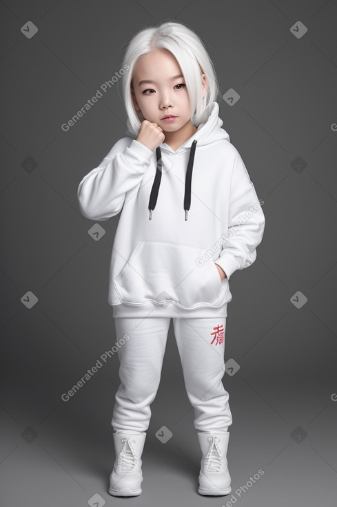 Chinese child girl with  white hair