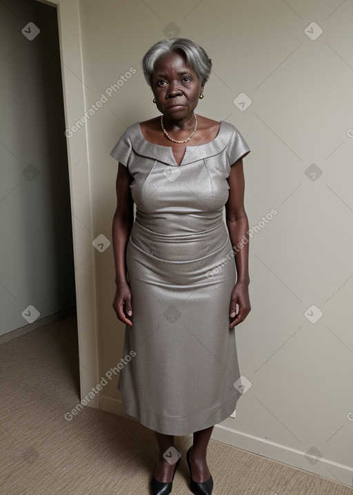 Zambian elderly female with  gray hair