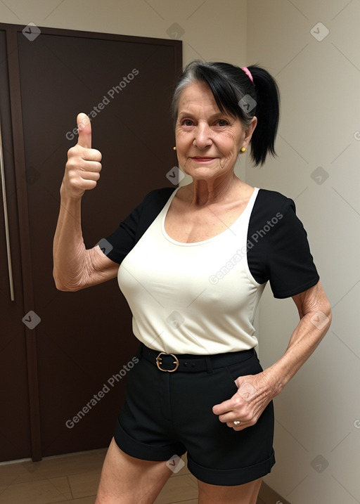 Belgian elderly female with  black hair