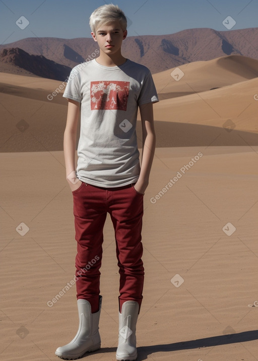 Teenager male with  gray hair