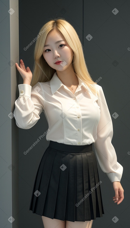 Korean adult female with  blonde hair