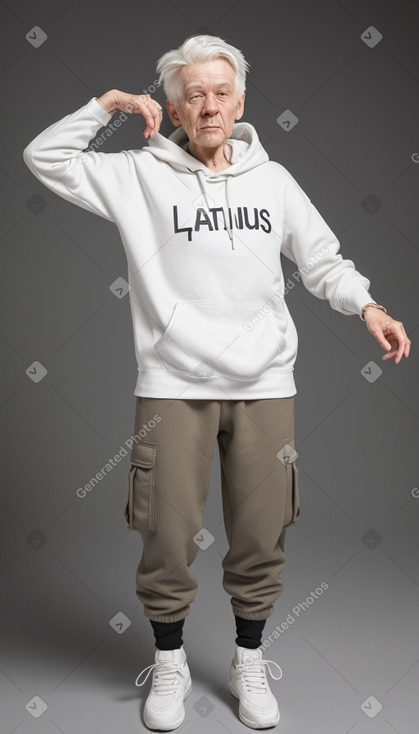 Latvian elderly non-binary with  white hair