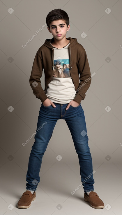 Syrian teenager boy with  brown hair