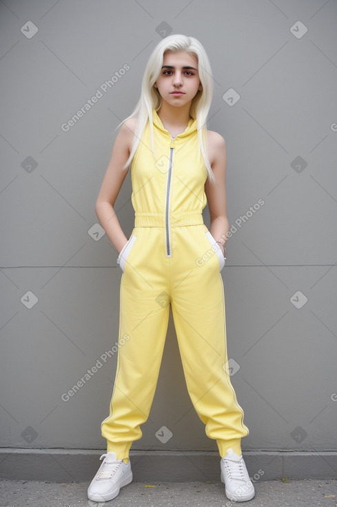 Armenian teenager female with  white hair