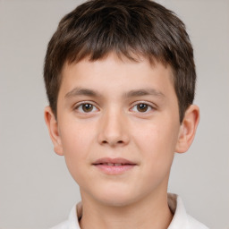 Neutral white child male with short  brown hair and brown eyes