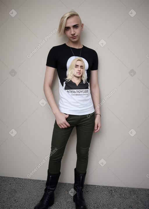 Algerian adult non-binary with  blonde hair