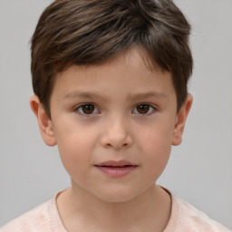 Neutral white child male with short  brown hair and brown eyes