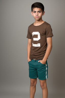 Mexican teenager boy with  brown hair