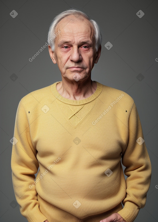 Russian elderly male with  gray hair