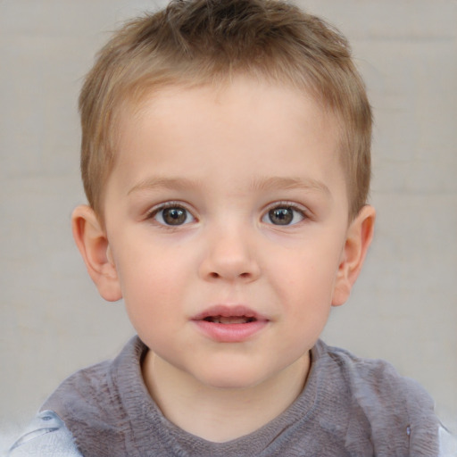 Neutral white child male with short  brown hair and brown eyes