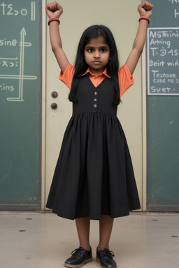 Indian child female with  black hair