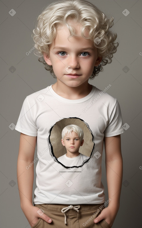 Austrian child boy with  white hair