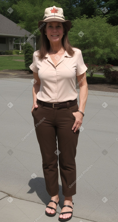 Canadian 45 years female with  brown hair