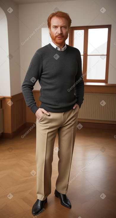 Portuguese middle-aged male with  ginger hair