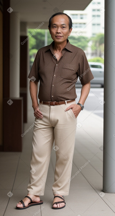 Singaporean 45 years male with  brown hair