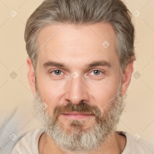 Neutral white adult male with short  brown hair and brown eyes