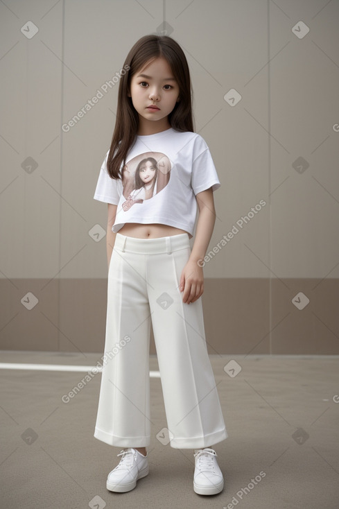 South korean child girl with  brown hair