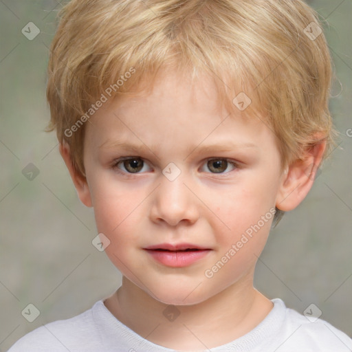 Neutral white child female with short  brown hair and brown eyes