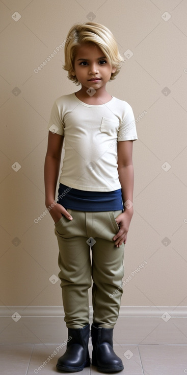 Indian child boy with  blonde hair