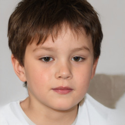 Neutral white child male with short  brown hair and brown eyes