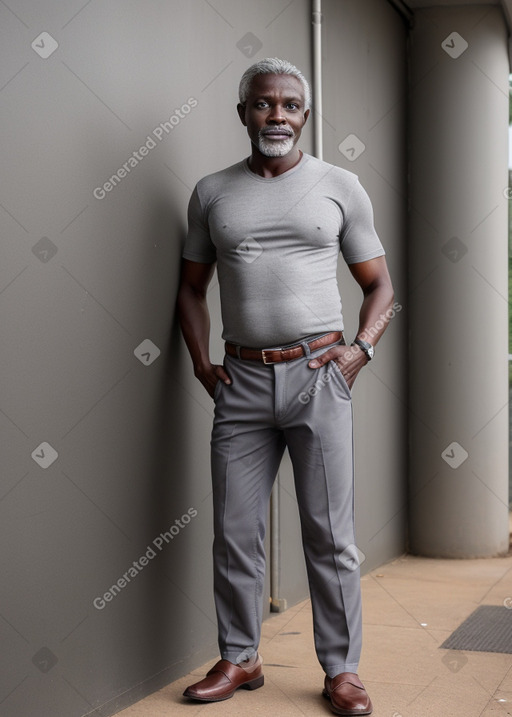 Ugandan middle-aged male with  gray hair