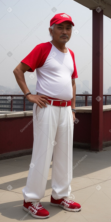 Nepalese middle-aged male with  white hair