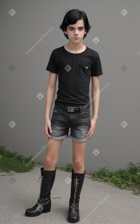 Swiss teenager boy with  black hair