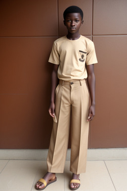 Ugandan teenager boy with  brown hair