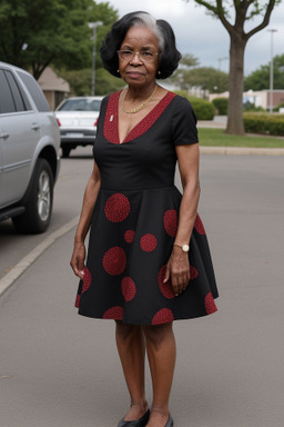 African american elderly female with  black hair