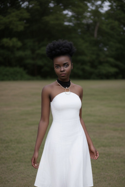 African american young adult female with  white hair