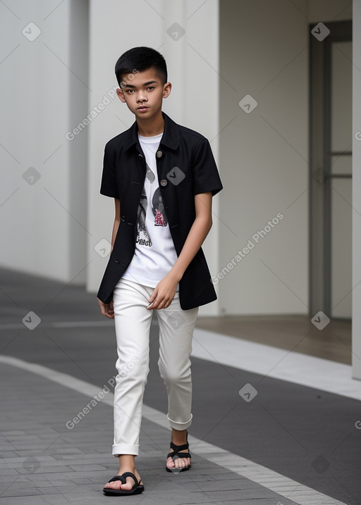 Singaporean teenager boy with  white hair