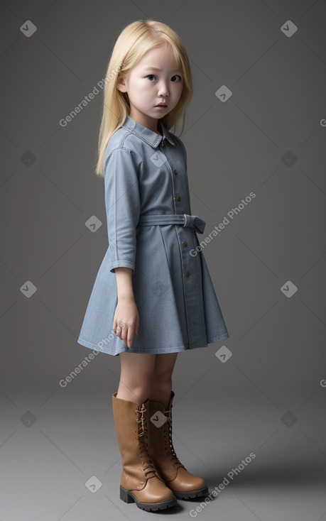 Korean child female with  blonde hair