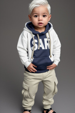 Hispanic infant boy with  white hair