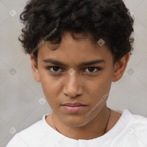 Neutral latino young-adult male with short  brown hair and brown eyes