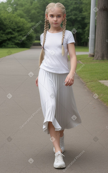 Caucasian child female with  white hair