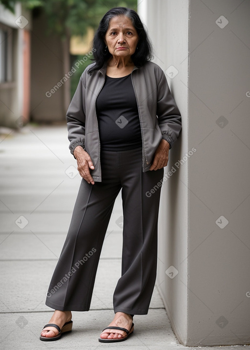 Guatemalan elderly female with  black hair