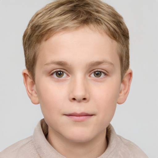 Neutral white child male with short  brown hair and grey eyes