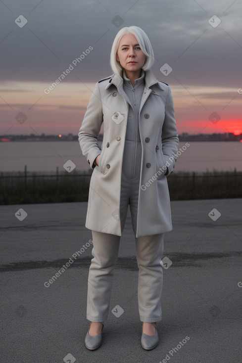 Russian adult female with  white hair