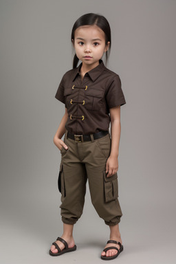 Chinese child female with  brown hair