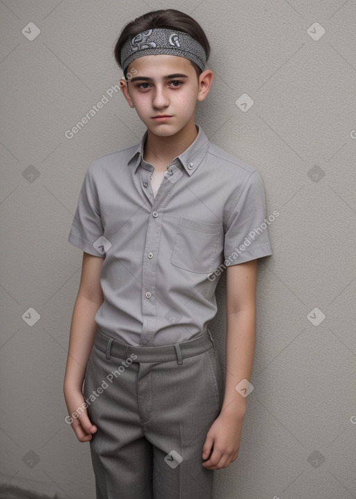 Georgian teenager non-binary with  gray hair