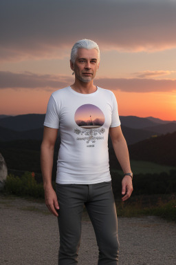 Austrian 45 years male with  white hair