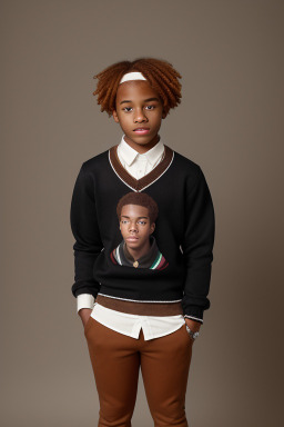 African american teenager boy with  ginger hair